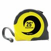 Boardwalk Easy Grip Tape Measure, 25 ft., Black and Yellow, 1/16" Graduations BWKTAPEM25